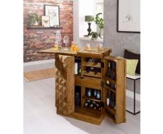 Home affaire Hausbar/ Barschrank Natalie aus Massivholz in 3-D-Optik, natur, Akazie