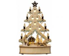 HGD Holz-Glas-Design LED-Lichterbaum aus Holz, beige, Natur