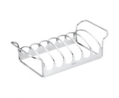 RÖSLE Grillguthalter Braten- u. Rippchenhalter, Edelstahl, Aufsatz zur Zubereitung von Spareribs und Braten auf Gas- Kohlegrill, Bratenkorb, Edelstahl 18/10, backofen- spülmaschinengeeignet silberfarben Herde Kochfelder SOFORT LIEFERBARE Haushaltsgeräte