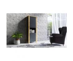 Vitrine Höhe 181 5 cm, grau, anthrazit matera/votan eichefarben