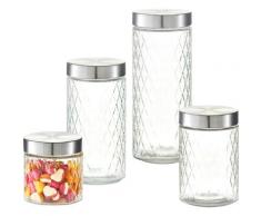 Zeller Present Vorratsglas Raute, (Set, 4 tlg.) silberfarben Aufbewahrung Küchenhelfer Haushaltswaren