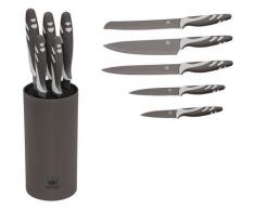 KING Messerblock soft touch, 6 tlg., mit protect Beschichtung grau Küchenmesser-Sets Besteck Messer Haushaltswaren