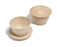 Franz Müller Flechtwaren Müslischale Bamboo, 4 tlg., aus Bambus, antimikrobiell beige Schalen Geschirr, Porzellan Tischaccessoires Haushaltswaren