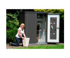 Biohort Geräteschrank grau Gartenhäuser aus Metall Garten Balkon Schränke