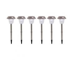 näve LED Gartenleuchte 6er-Set Außenleuchte mit Erdspieß, 6 St. silberfarben LED-Lampen LED-Leuchten Lampen Leuchten sofort lieferbar