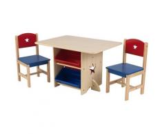 KidKraft Kindersitzgruppe Tisch mit Aufbewahrungsboxen und 2 Stühlen, Sternchen (3-tlg) bunt Kinder Ab 3-5 Jahren Altersempfehlung Sitzmöbel-Sets