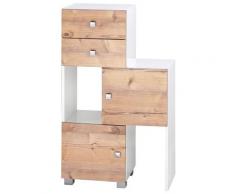 Schildmeyer Schieberegal "Bozen", beige, weiß-silberfichtefarben