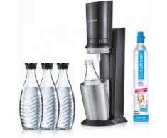 SodaStream Wassersprudler CRYSTAL 2.0 titan (5-tlg., 1 Wassersprudler, 3 Glaskaraffe, Zylinder) schwarz Sodastream Küchenkleingeräte Haushaltsgeräte