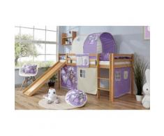 Ticaa Hochbett Rene, mit Rollrost und Textil-Set wahlweise Matratze, Buche beige Kinder Hochbetten Kinderbetten Betten