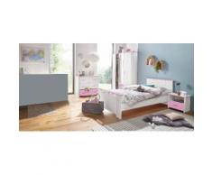 Parisot Jugendzimmer-Set (4-tlg) Biotiful mit Kleiderschrank und Kommode, weiß, weiß/rosa