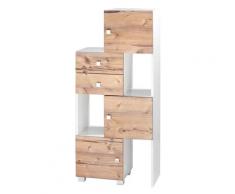 Schildmeyer Schieberegal "Bozen", beige, weiß-silberfichtefarben