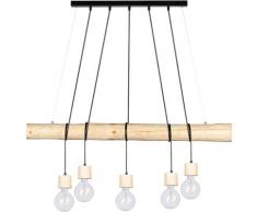 SPOT Light Pendelleuchte TRABO PINO, E27, Hängeleuchte, Holzbalken aus massivem Kiefernholz Ø 8-12 cm, Nachhaltig - FSC-zertifiziert, Passende LM E27/exklusive, Made in Europe schwarz Pendelleuchten und Hängeleuchten Deckenleuchten Lampen Leuchten