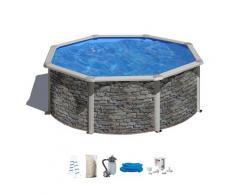 MyPool Rundpool (Set) grau Swimmingpools Pools Planschbecken Garten Balkon