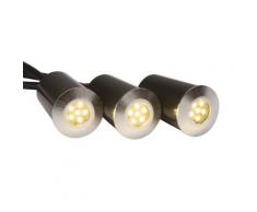 AEG Albedo LED Außen-Bodeneinbauleuchten 3er-Set alu grau Wegeleuchten Außenleuchten Lampen Leuchten