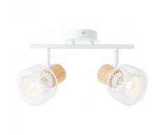 Brilliant Leuchten Gabby Spotrohr 2flg weiß/holz hell weiß Deckenleuchten SOFORT LIEFERBARE Lampen
