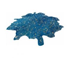 Fellteppich Ronda 510 calo-deluxe fellförmig Höhe 8 mm Naturprodukt, blau, goldfarben-blau