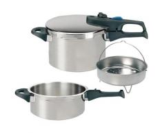 Elo Schnellkochtopf Praktika Plus XL, Edelstahl 18/8, (Set, 5 tlg.), Ø 22 cm, Induktion silberfarben Schnellkochtöpfe Töpfe Haushaltswaren