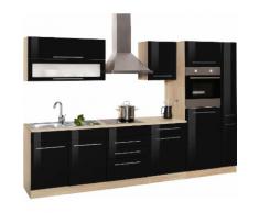 HELD MÖBEL Küchenzeile Eton, mit E-Geräten, Breite 330 cm EEK C schwarz Küchenzeilen Geräten -blöcke Küchenmöbel Arbeitsmöbel-Sets