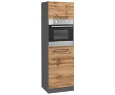 HELD MÖBEL Backofenumbauschrank Tulsa, 60 cm breit, 200 hoch, für Einbaubackofen, schwarze Metallgriffe beige Umbauschränke Küchenschränke Küchenmöbel Schränke