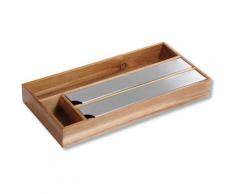 KESPER for kitchen & home Folienspender, 100% FSC-zertifiziertes Akazienholz beige Folienspender Rollenhalter und Küchenhelfer Haushaltswaren