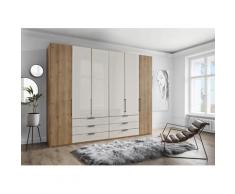 WIEMANN Falttürenschrank Monaco, mit Teil-Glasfront sowie hochwertige Beschläge inkl. Schubladendämpfung beige Drehtürenschränke Kleiderschränke Schränke