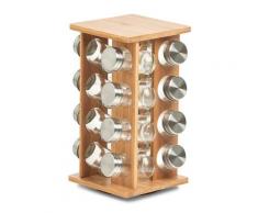 Zeller Present Gewürzständer, Bambus, inkl. 16 Gewürzgläser farblos Gewürzständer Kochen Backen Haushaltswaren