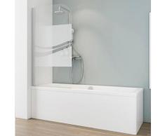 Schulte Badewannenaufsatz Komfort, 80 x 140 cm silberfarben Duschwände Duschen Bad Sanitär