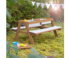 roba Kindersitzgruppe PICKNICK for 4' Outdoor +, mit Spielwanne braun Kinder Kinderstühle Kindermöbel