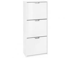 Schuhschrank Elas, weiß, weiß/weiß Hochglanz