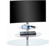 Maja Möbel TV-Rack TV 1634, weiß, Metall Chrom,Weißglas