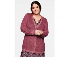 Sheego Strickjacke, in Melange-Optik, mit Knopfleiste lila Damen Strickjacke Pullover Strickjacken Mode
