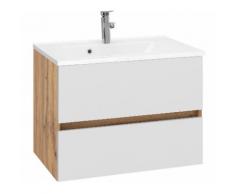 HELD MÖBEL Waschtisch Lucca, weiß, wotaneiche/weiß Matt-weiß