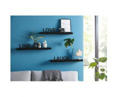 my home Wandregal Live - Love Laugh, (Set, 3 St., 3-tlg. Set), Dekoregal, Wanddeko, mit Schriftzug schwarz Wanddekoration Deko Wohnaccessoires Regale