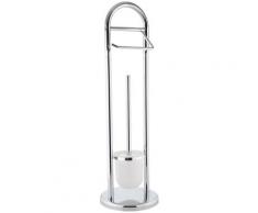 axentia WC-Garnitur Marino silberfarben WC-Zubehör Badaccessoires Badmöbel