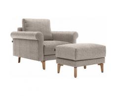 hülsta sofa Sessel hs.450, Armlehne Schnecke modern Landhaus, Breite 88 cm, Fuß Nussbaum, wahlweise Stoff oder Leder beige Ledersessel Wohnzimmer