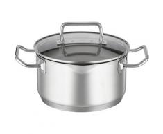 RÖSLE Kochtopf EXPERTISO, Edelstahl 18/10, (1 tlg.), Universaltopf, mit Innenskalierung, Ausgießschnaupen und Glasdeckel, spülmaschinen- induktionsgeeignet silberfarben Suppentöpfe Töpfe Haushaltswaren
