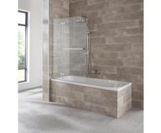 welltime Badewannenaufsatz Saragossa, BxH: 100x140cm silberfarben Duschwände Duschen Bad Sanitär