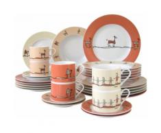 CreaTable Kombiservice "ROMA NATURE" (30-tlg) Porzellan, orange, orange-beige-natur