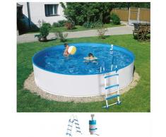 KONIFERA Rundpool Santorin I (Set) weiß Swimmingpools Pools Planschbecken Garten Balkon