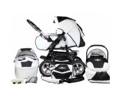 bergsteiger Kombi-Kinderwagen Milano, black & white, 3in1, (10-tlg.) schwarz Kinder Kombikinderwagen Kinderwagen Buggies