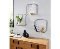 andas Wandregal (3 Teile) schwarz Hängeregale Wandregale Wandboards Regale