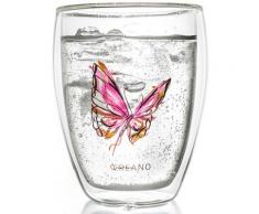 Creano Thermoglas "Colourfly" (1-tlg), transparent, transparent-rot