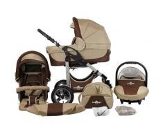 bergsteiger Kombi-Kinderwagen Capri, coffee & brown, 3in1, 15 kg, Made in Europe; Kinderwagen braun Kinder Kombikinderwagen Buggies