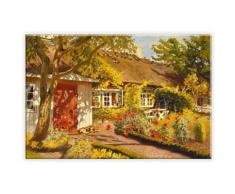 Leinwandbild Olaf Viggo Peter Langer - Das Gartenhaus bunt Leinwandbilder Bilder Bilderrahmen Wohnaccessoires