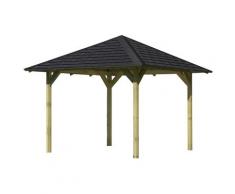 Karibu Pavillon Sevilla, (Set), BxTxH: 340x340x290 cm, mit schwarzen Dachschindeln kdi Pavillons Garten Balkon
