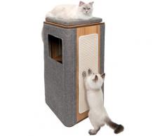 Vesper Kratzbaum VP Cubo Tower, hoch, BxTxH: 42,5x42,5x87 cm grau Kratz- Kletterbäume Katze Tierbedarf