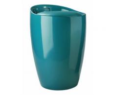 Badhocker mit integriertem Wäschesammler blau Wäschetonnen Wäschekörbe Wäschetruhen Badmöbel Hocker