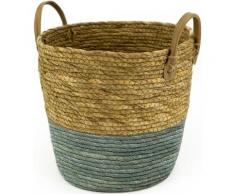 NOOR LIVING Allzweckkorb, (1 St.), Maisgeflecht, universell einsetzbar, Ø 28 cm grau Körbe Aufbewahrung Ordnung Wohnaccessoires Allzweckkorb