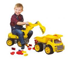 BIG Spielzeug-Bagger Power Worker Maxi Digger, Aufsitz-Bagger, Made in Germany gelb Kinder Ab 3-5 Jahren Altersempfehlung