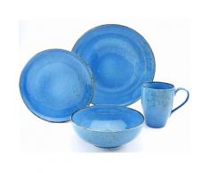 CreaTable Single Geschirr-Set "NATURE COLLECTION" (4-tlg) Steinzeug, blau, jeansblau